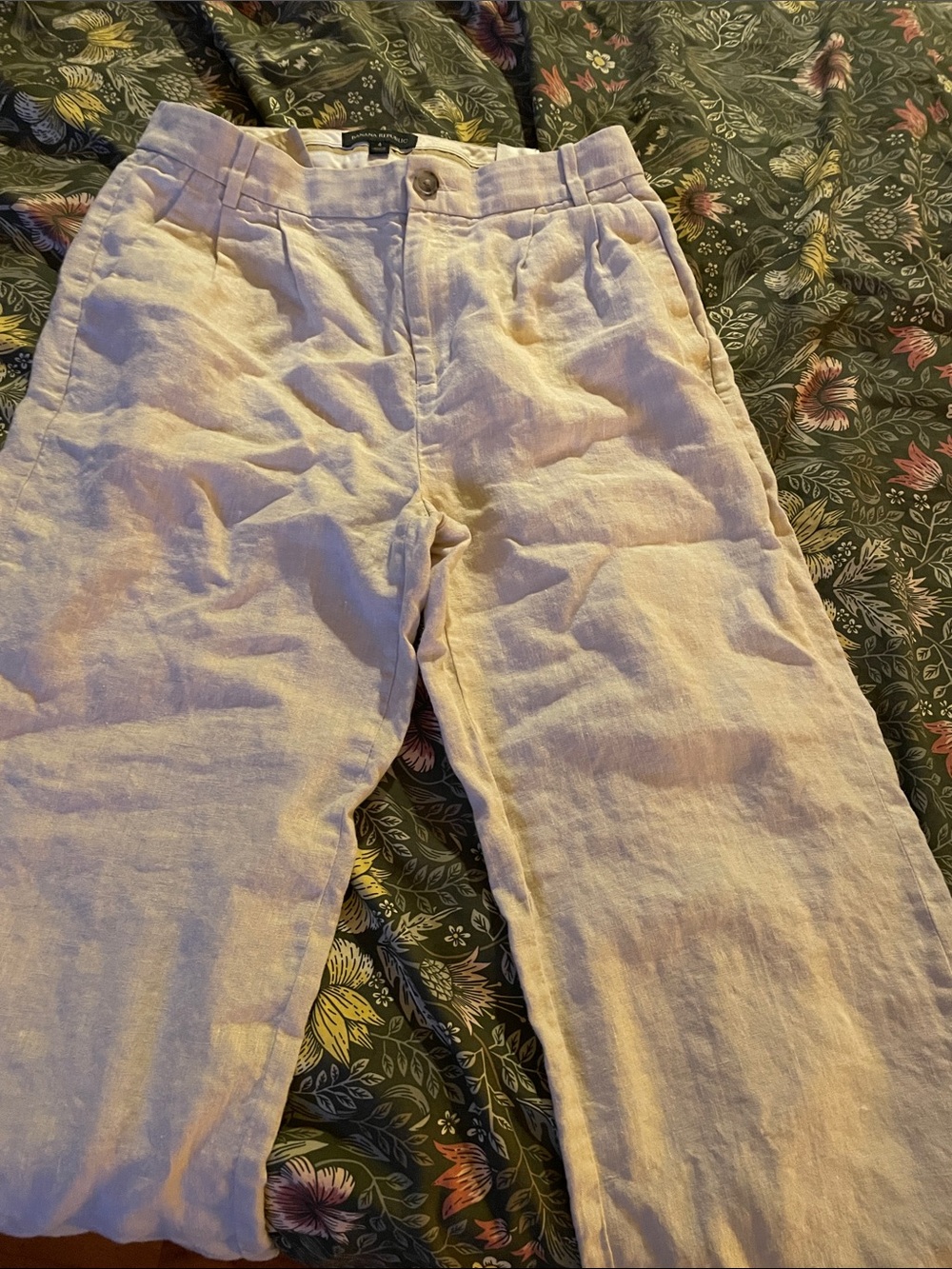 Banana Republic Women's Cream Linen Pants